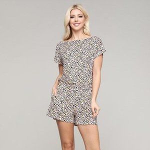Off/On Soulder Short Sleeve Romper